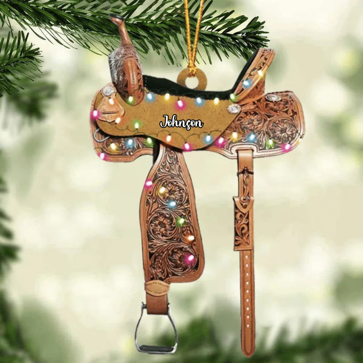 Personalized Horse Saddle For Horse Lovers Riding Horse Ornament Flat Acrylic Horse Ornament