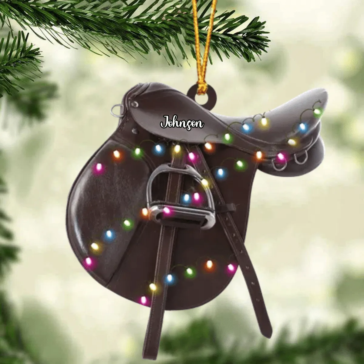 Personalized Horse Saddle For Horse Lovers Riding Horse Ornament Flat Acrylic Horse Ornament