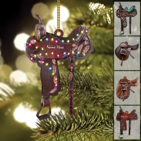 Personalized Horse Saddle For Horse Lovers Riding Horse Ornament Flat Acrylic Horse Ornament
