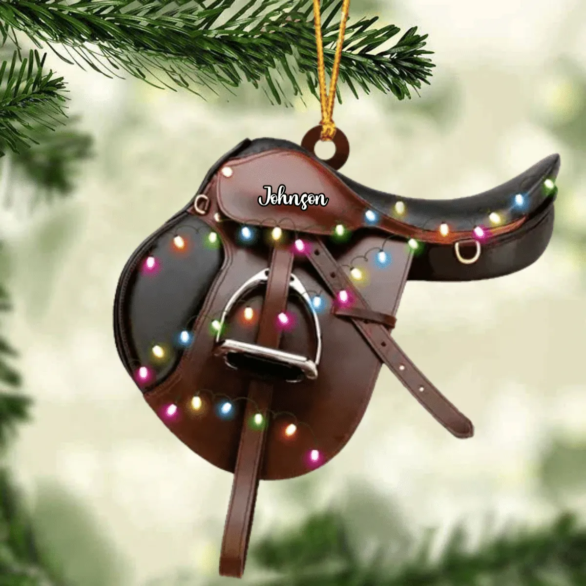 Personalized Horse Saddle For Horse Lovers Riding Horse Ornament Flat Acrylic Horse Ornament