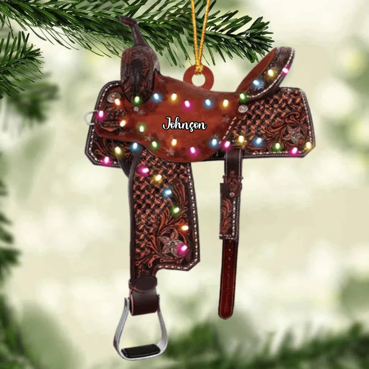 Personalized Horse Saddle For Horse Lovers Riding Horse Ornament Flat Acrylic Horse Ornament
