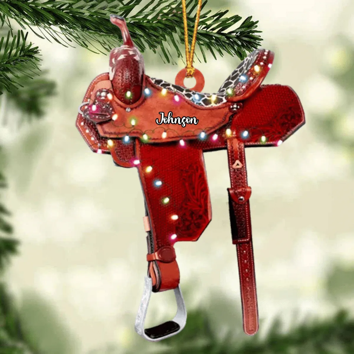 Personalized Horse Saddle For Horse Lovers Riding Horse Ornament Flat Acrylic Horse Ornament