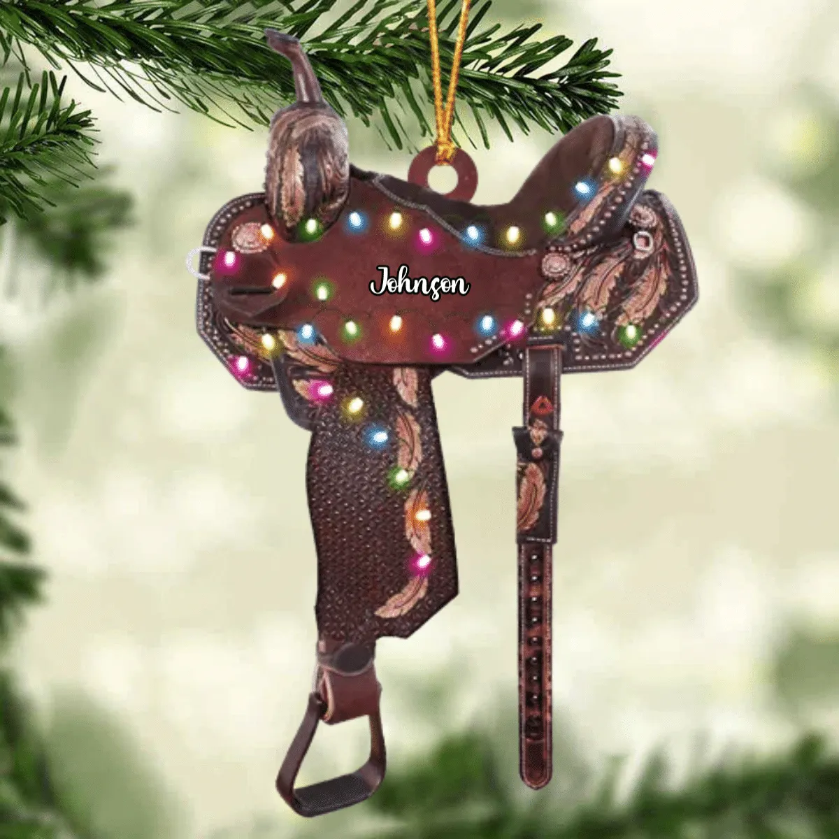 Personalized Horse Saddle For Horse Lovers Riding Horse Ornament Flat Acrylic Horse Ornament