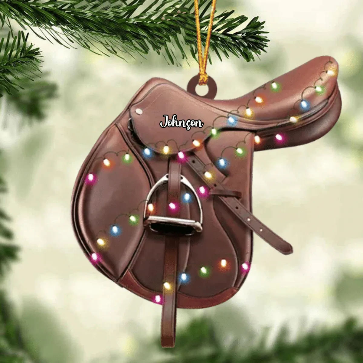 Personalized Horse Saddle For Horse Lovers Riding Horse Ornament Flat Acrylic Horse Ornament