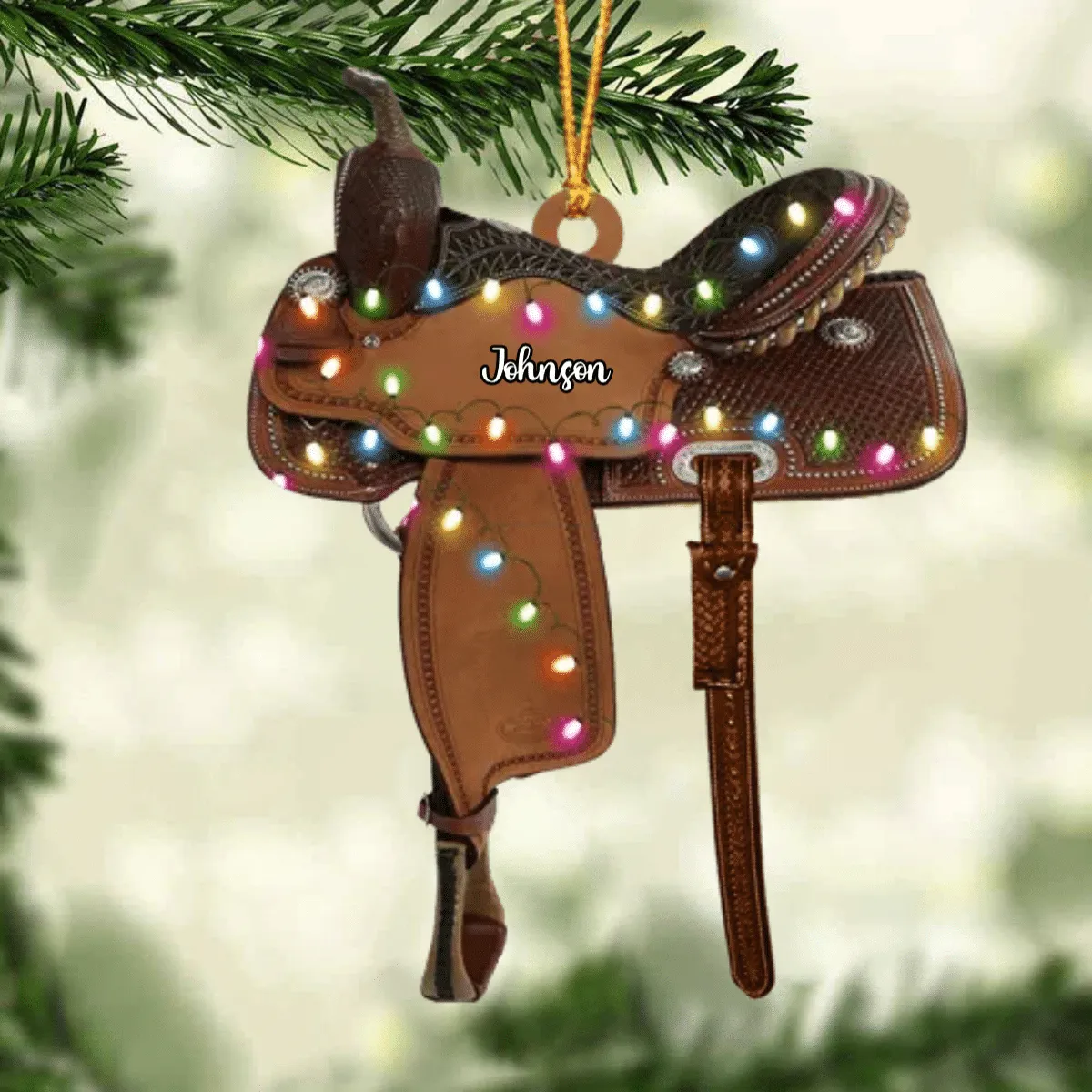 Personalized Horse Saddle For Horse Lovers Riding Horse Ornament Flat Acrylic Horse Ornament