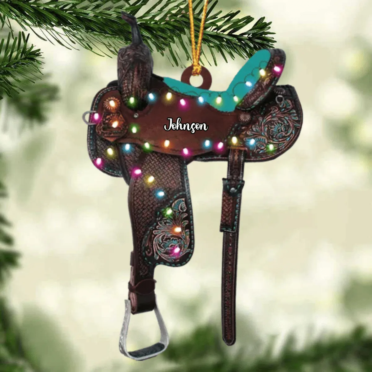 Personalized Horse Saddle For Horse Lovers Riding Horse Ornament Flat Acrylic Horse Ornament