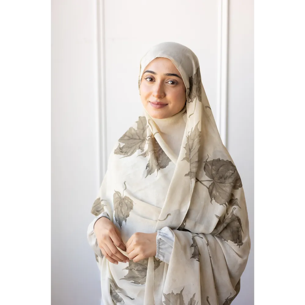 Printed Chiffon Hijab - Sage Leaf