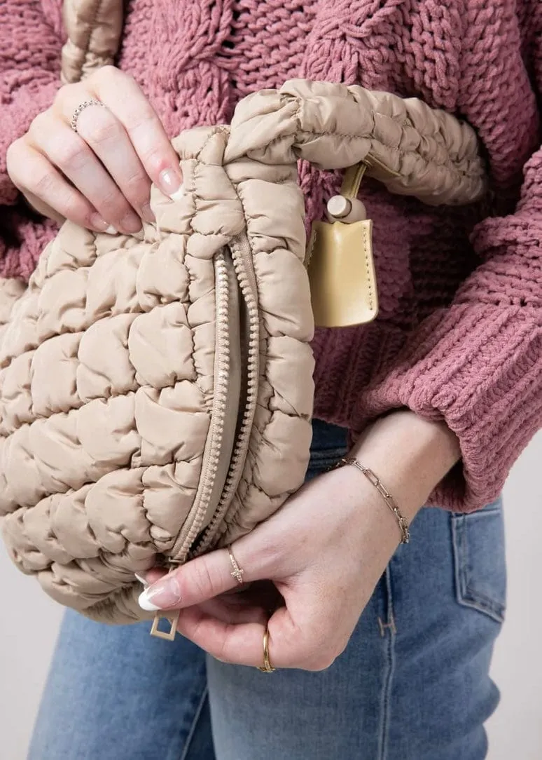 Puff Shoulder Bag in Mocha