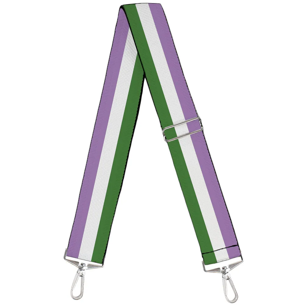 Purse Strap - Flag Genderqueer Lavender White Green