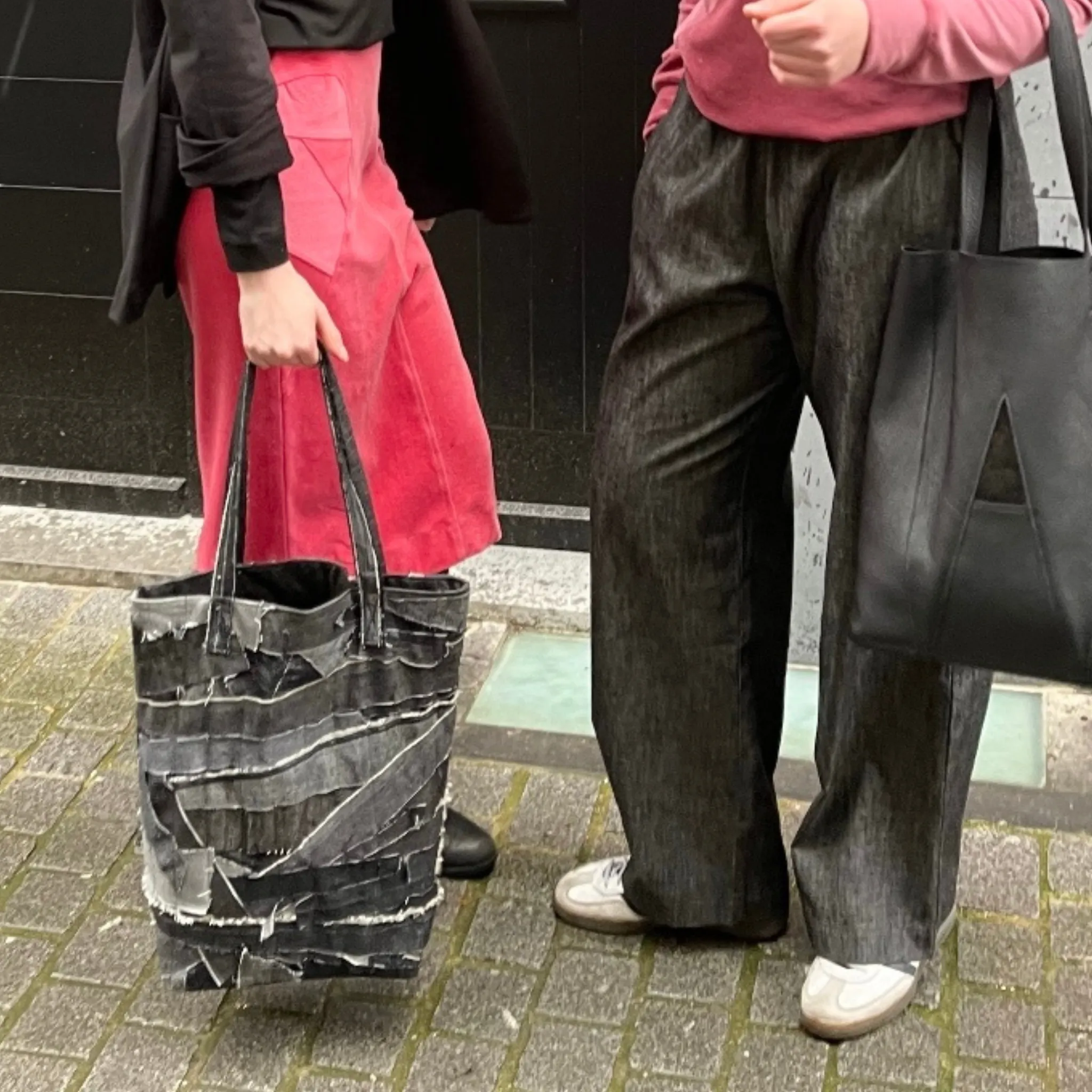 RE-NEW Tote bag - Denim Fur - Black Grey Melange