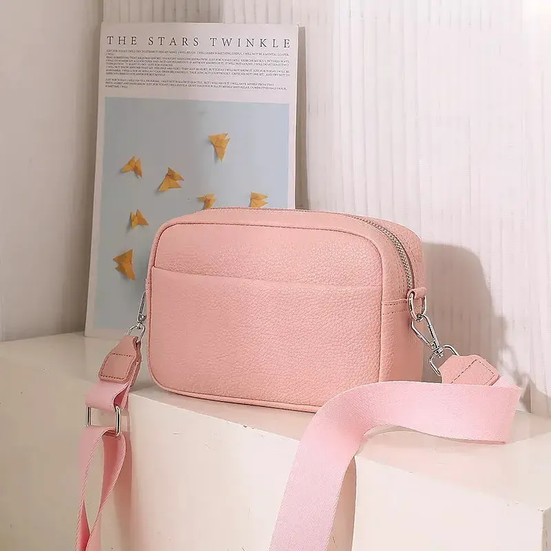 Rectangle Purse Handbag Tote with Guitar Strap: White