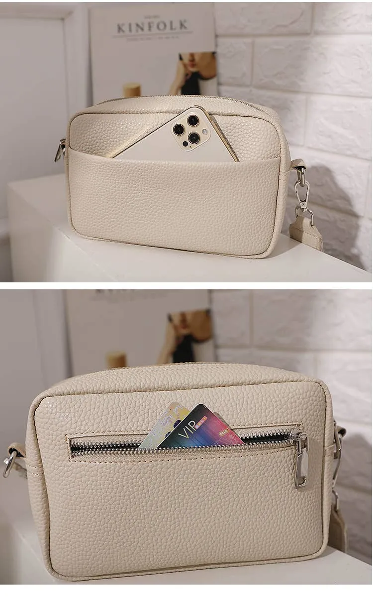 Rectangle Purse Handbag Tote with Guitar Strap: White
