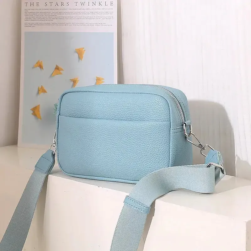 Rectangle Purse Handbag Tote with Guitar Strap: White