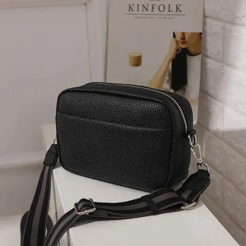 Rectangle Purse Handbag Tote with Guitar Strap: White