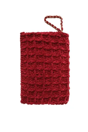 Red Anais Velvet Clutch Bag