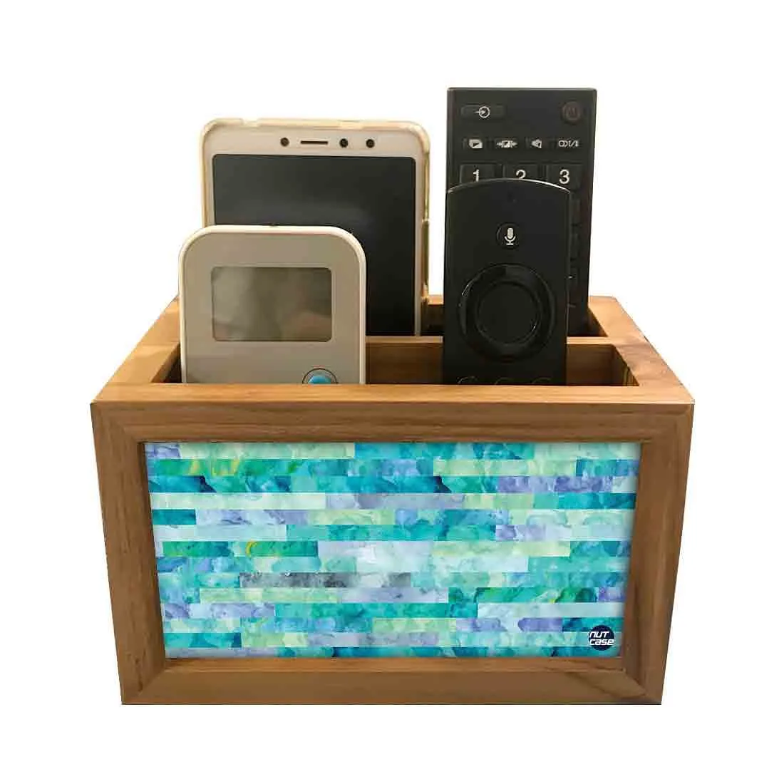 Remote Control Stand Holder Organizer For TV / AC Remotes -  Marble Blue