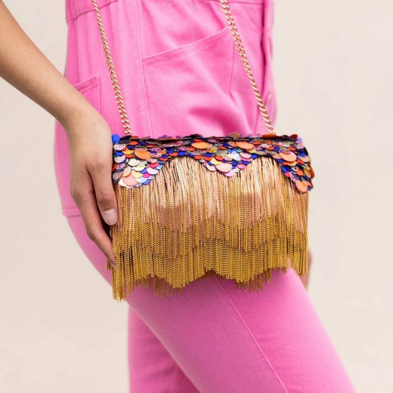 Rose Gold Shimmy Ombre' Clutch