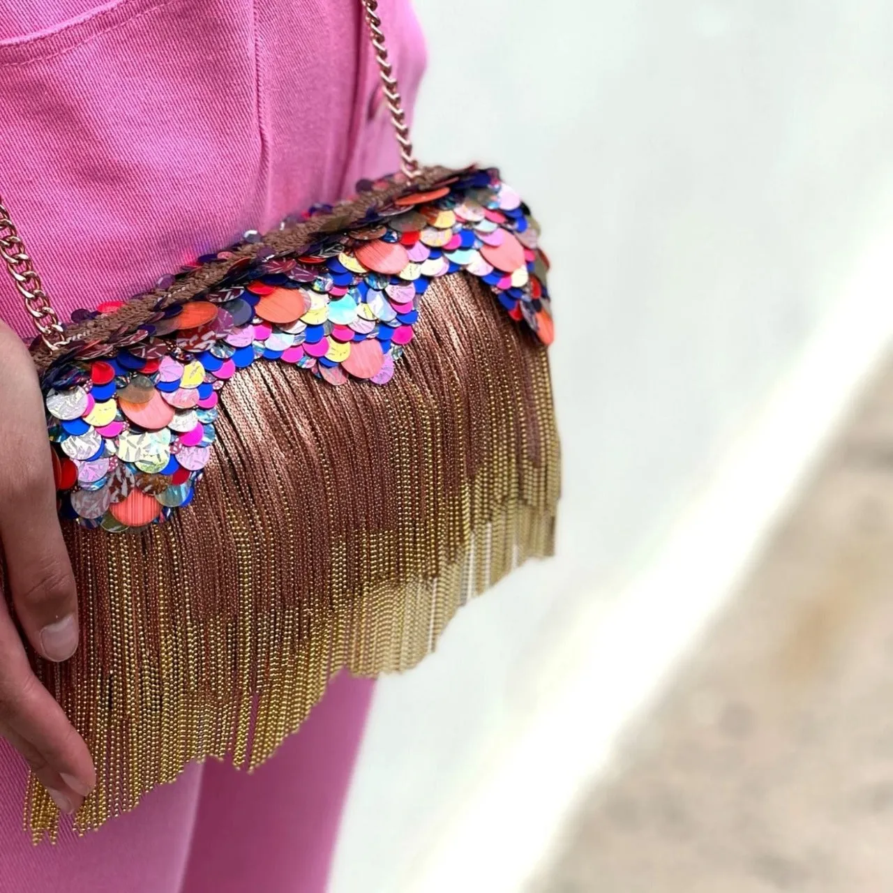 Rose Gold Shimmy Ombre' Clutch