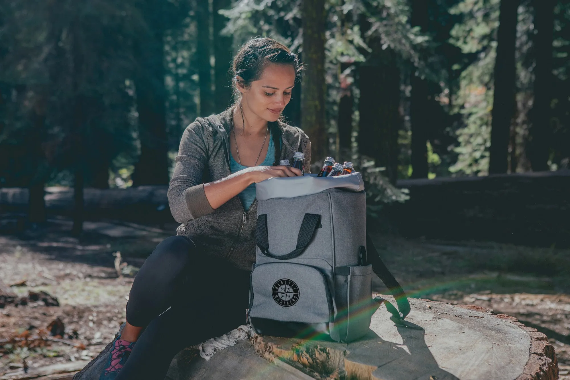 Seattle Mariners - On The Go Roll-Top Backpack Cooler