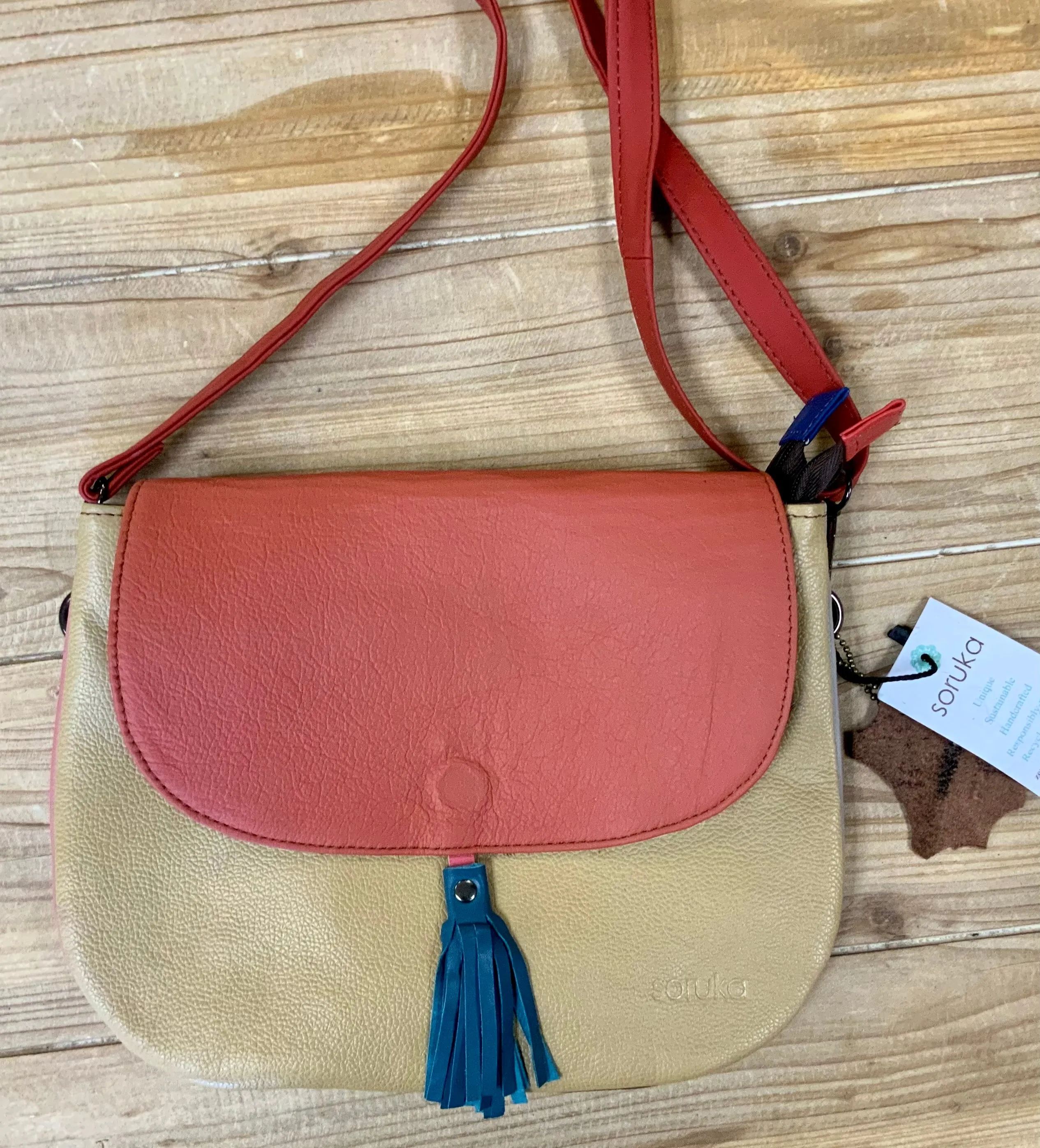 Soruka Lola Reversible Flap Leather Crossbody Purse - One Of A Kind