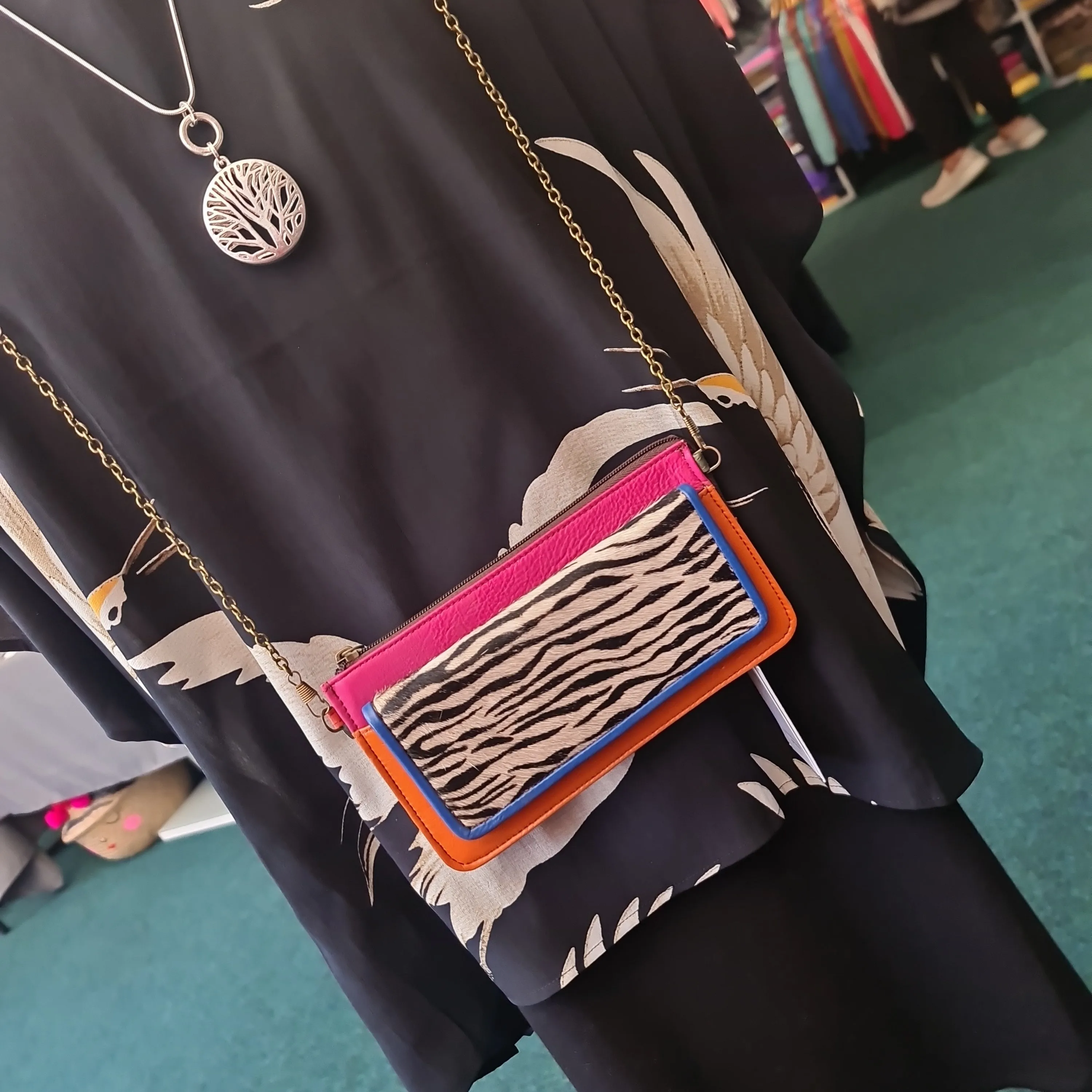 Soruka Mixed Leather Purse/Across Body Handbag