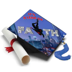 Spiderman Leap of Faith Grad Cap Topper, Grad Hat Design