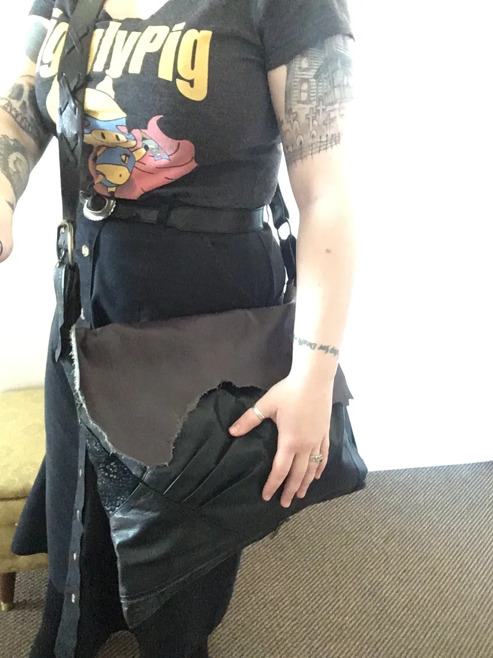 Square Black Pleats and Spiders