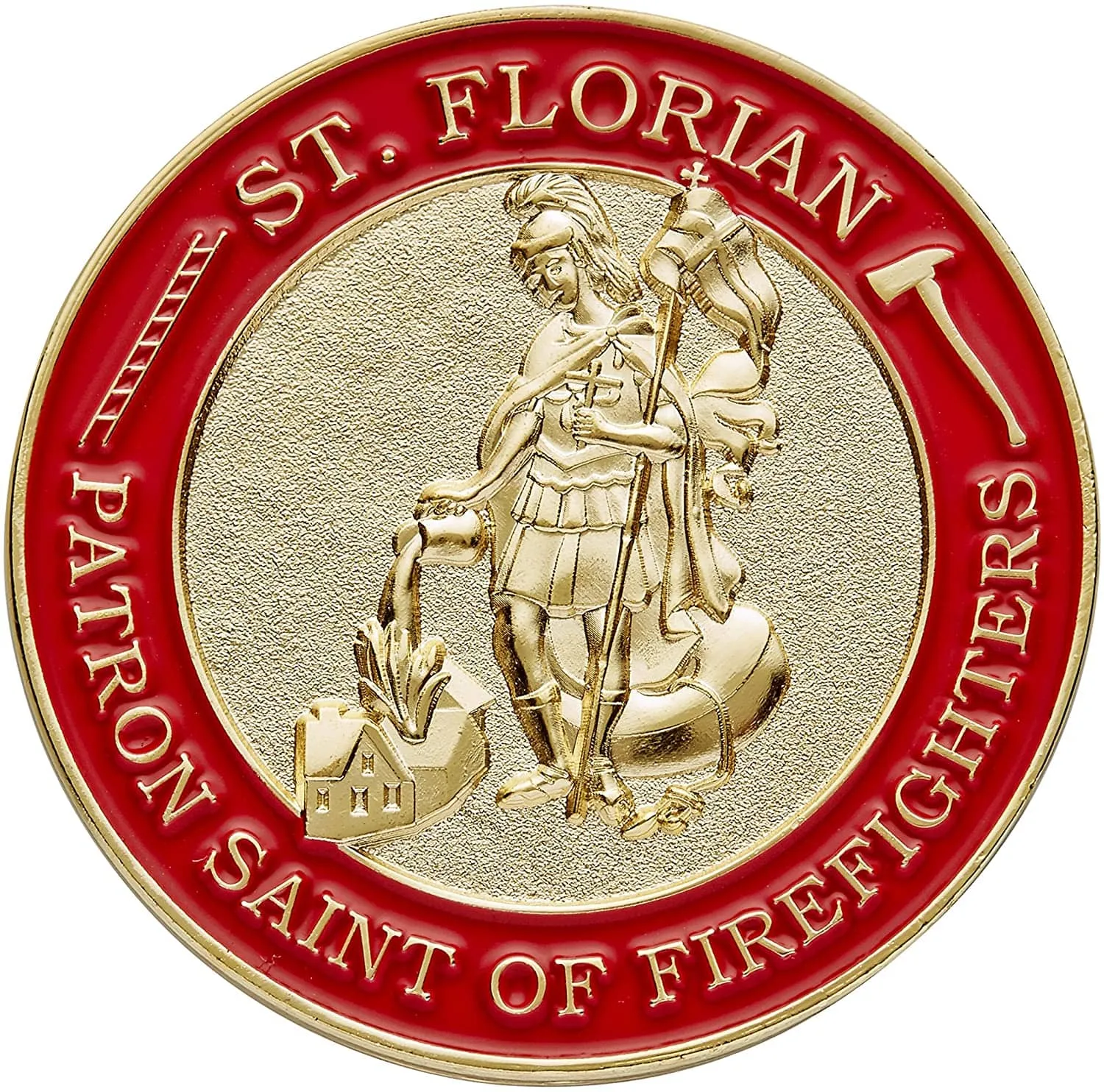 St. Florian Patron Saint of Firefighters Challenge Coin with Hero's Valor Prayer 1-Pack (Single Coin)