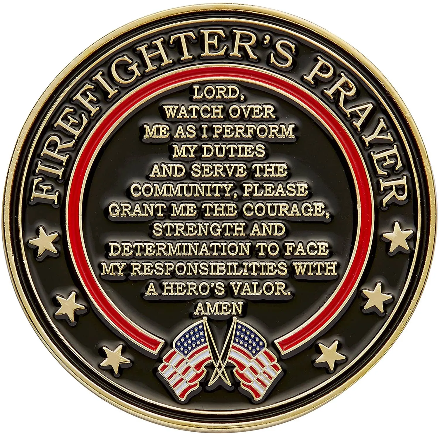 St. Florian Patron Saint of Firefighters Challenge Coin with Hero's Valor Prayer 1-Pack (Single Coin)