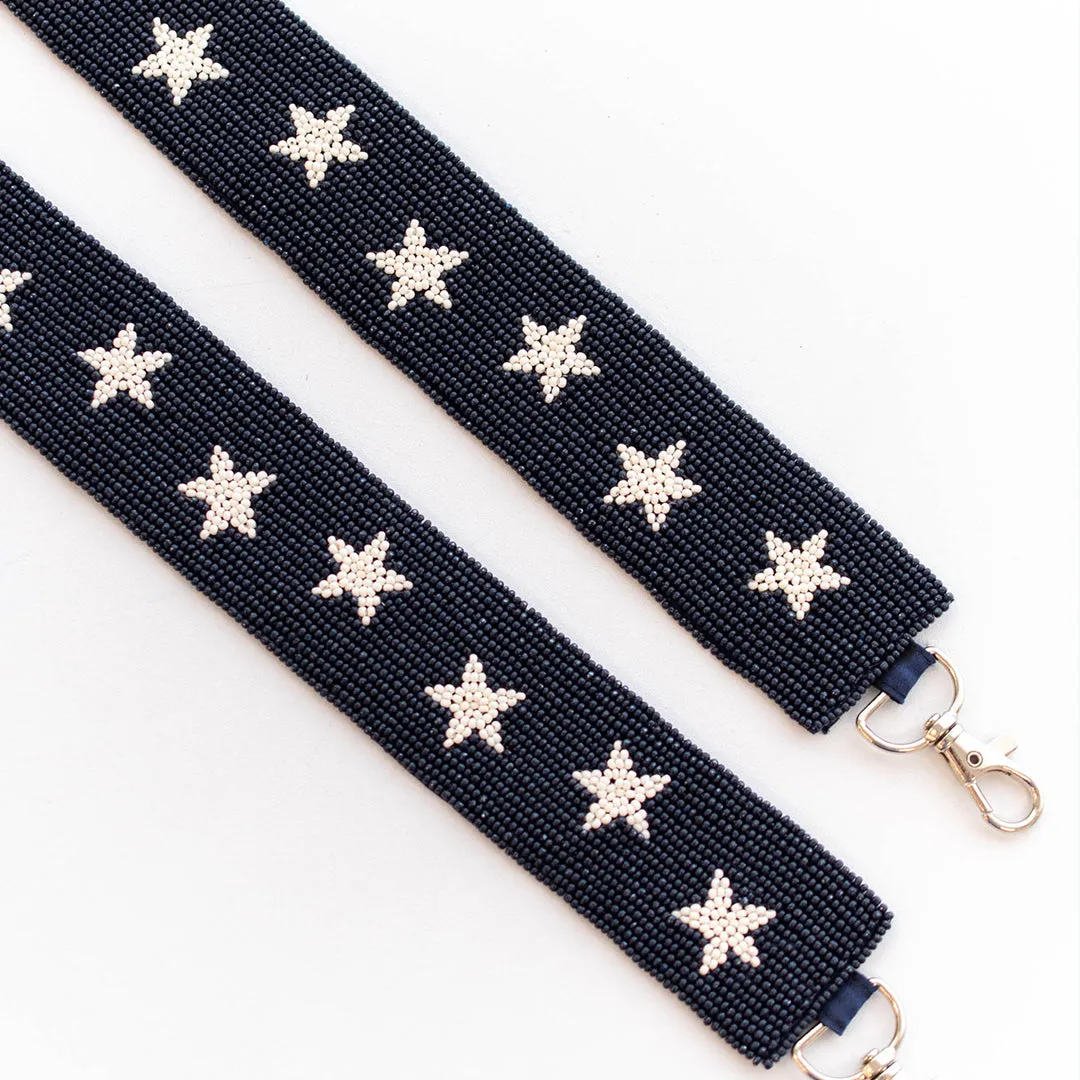 Star Of The Team Beaded Purse Strap, Navy
