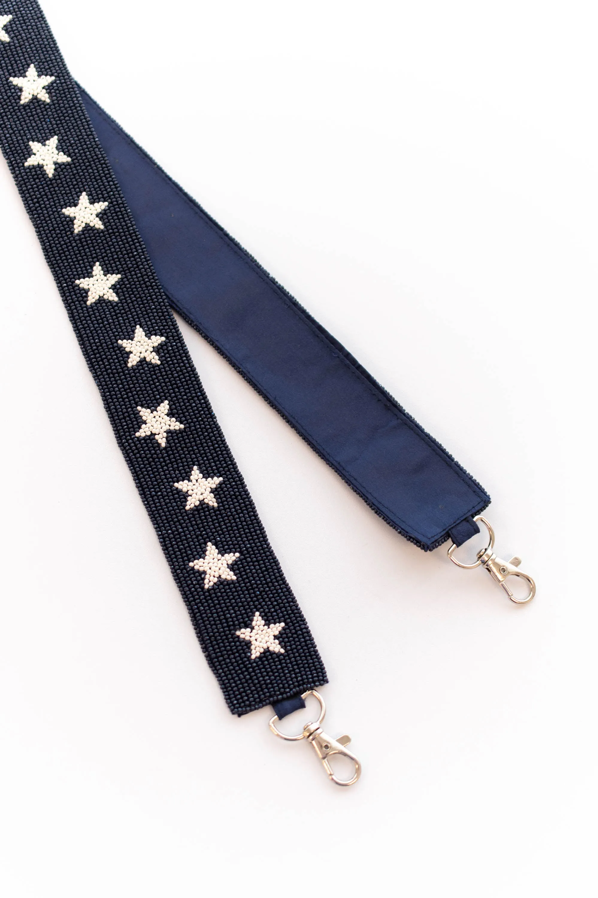 Star Of The Team Beaded Purse Strap, Navy