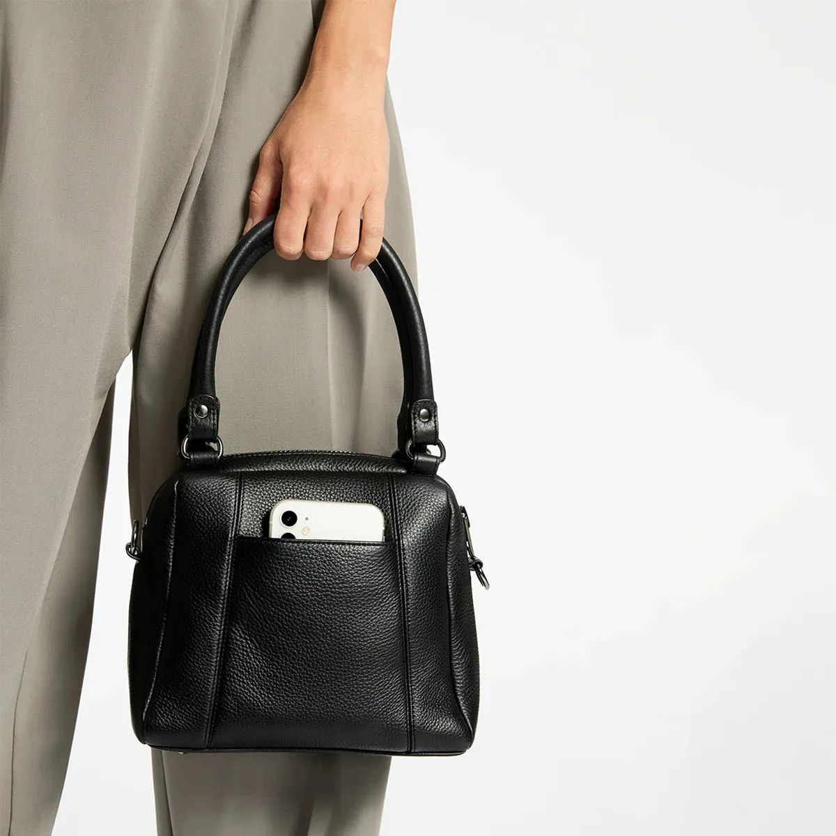 STATUS ANXIETY Mini Mountains Leather Bag - Black