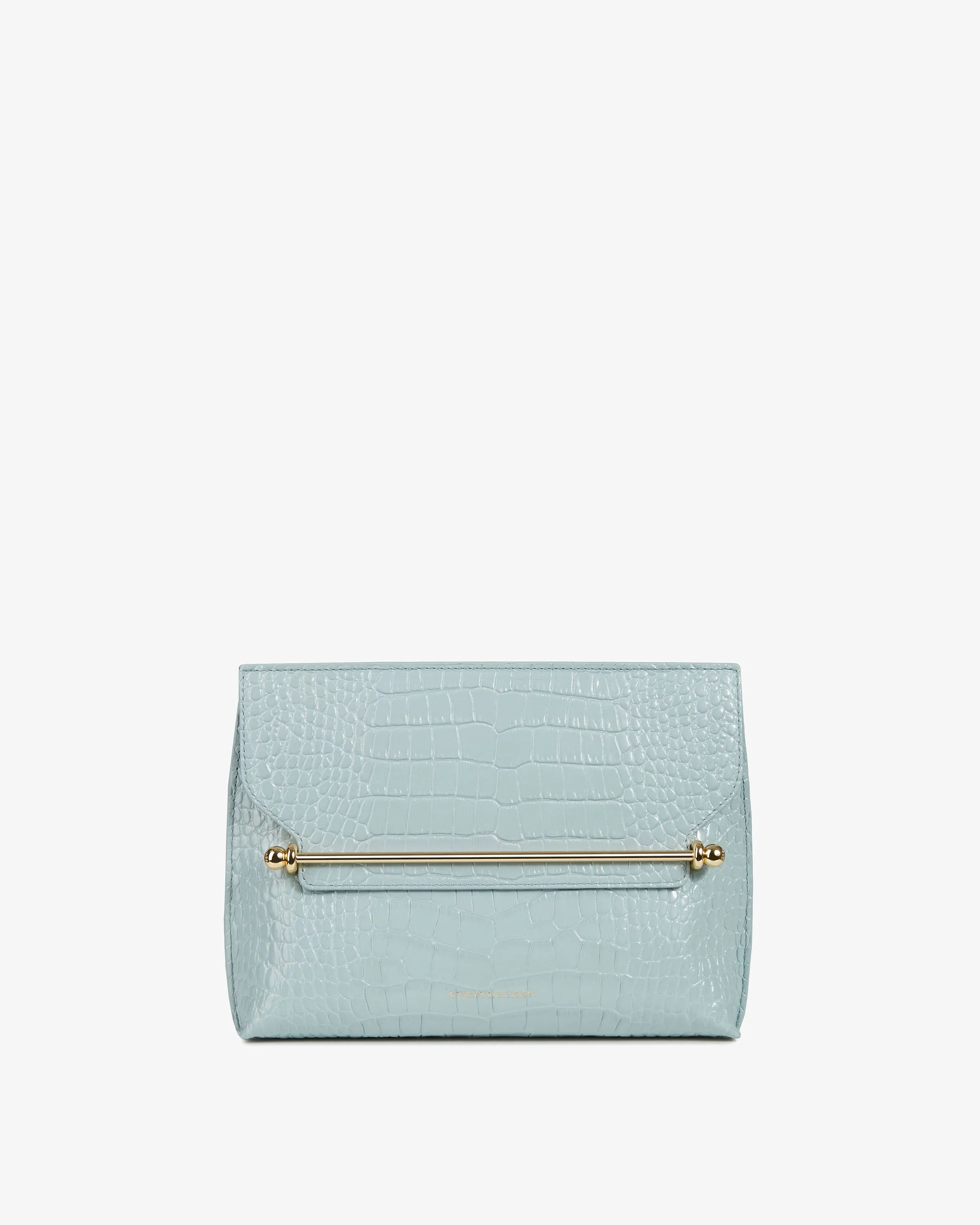 Stylist - Croc-Embossed Leather Duck Egg Blue