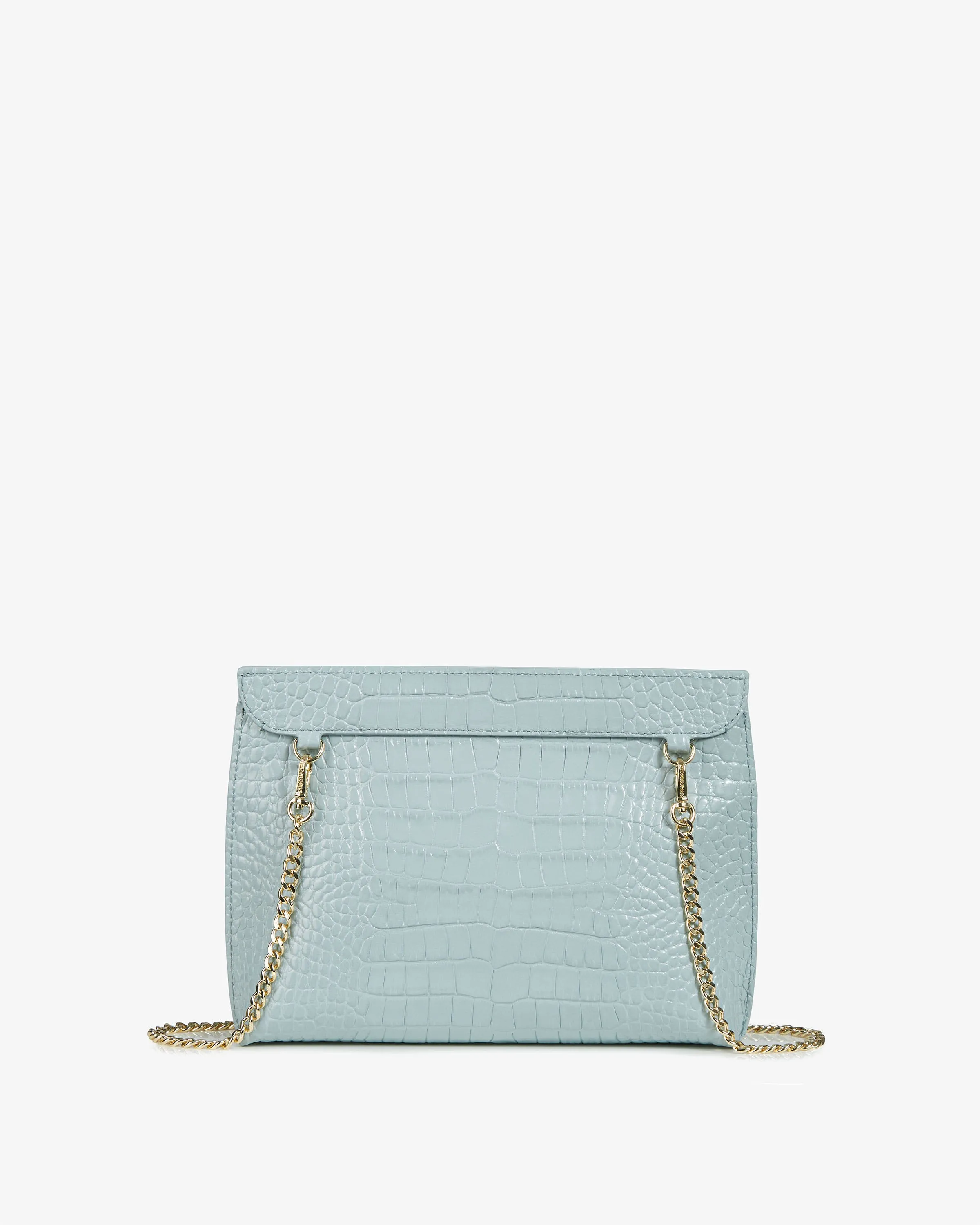 Stylist - Croc-Embossed Leather Duck Egg Blue