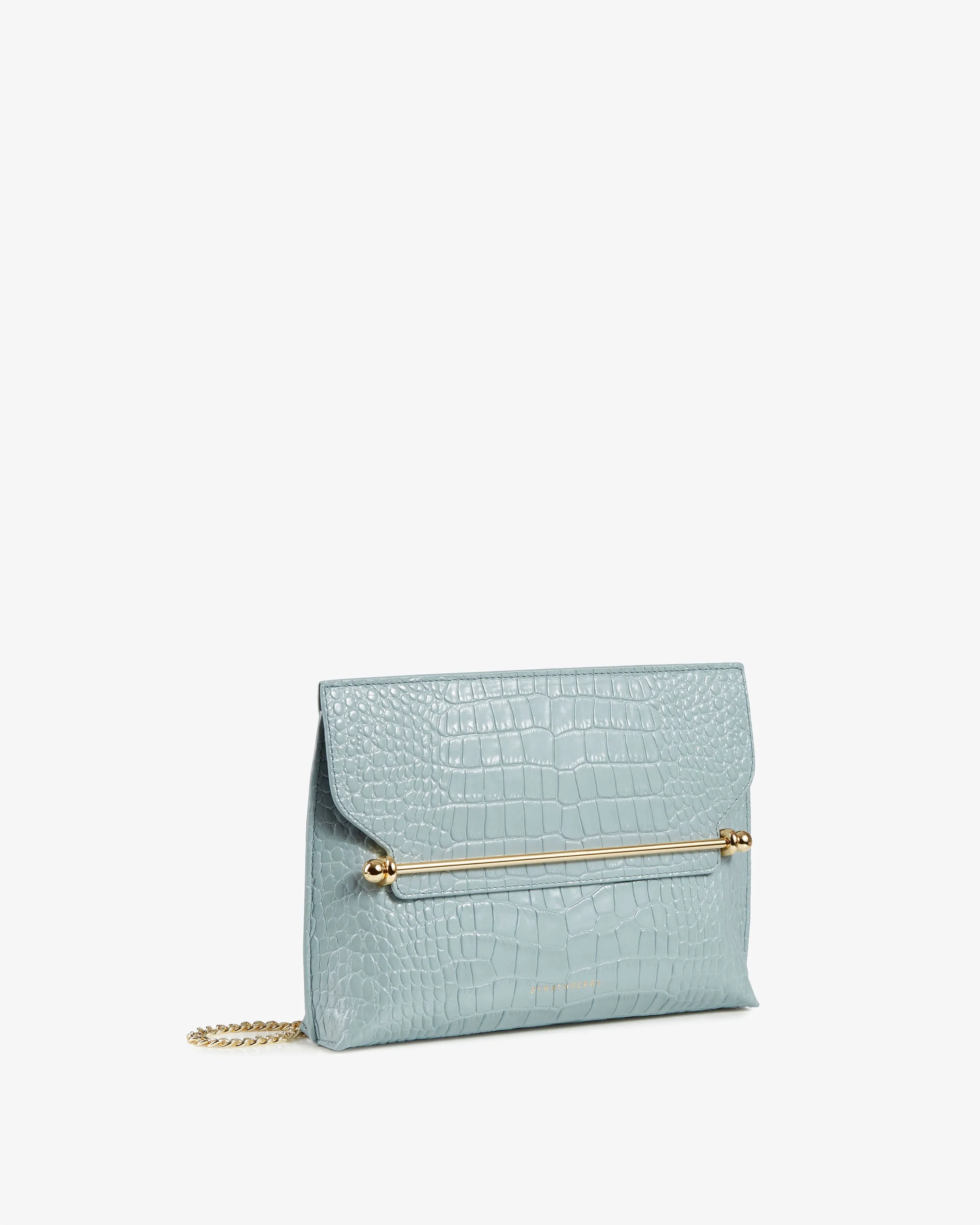 Stylist - Croc-Embossed Leather Duck Egg Blue