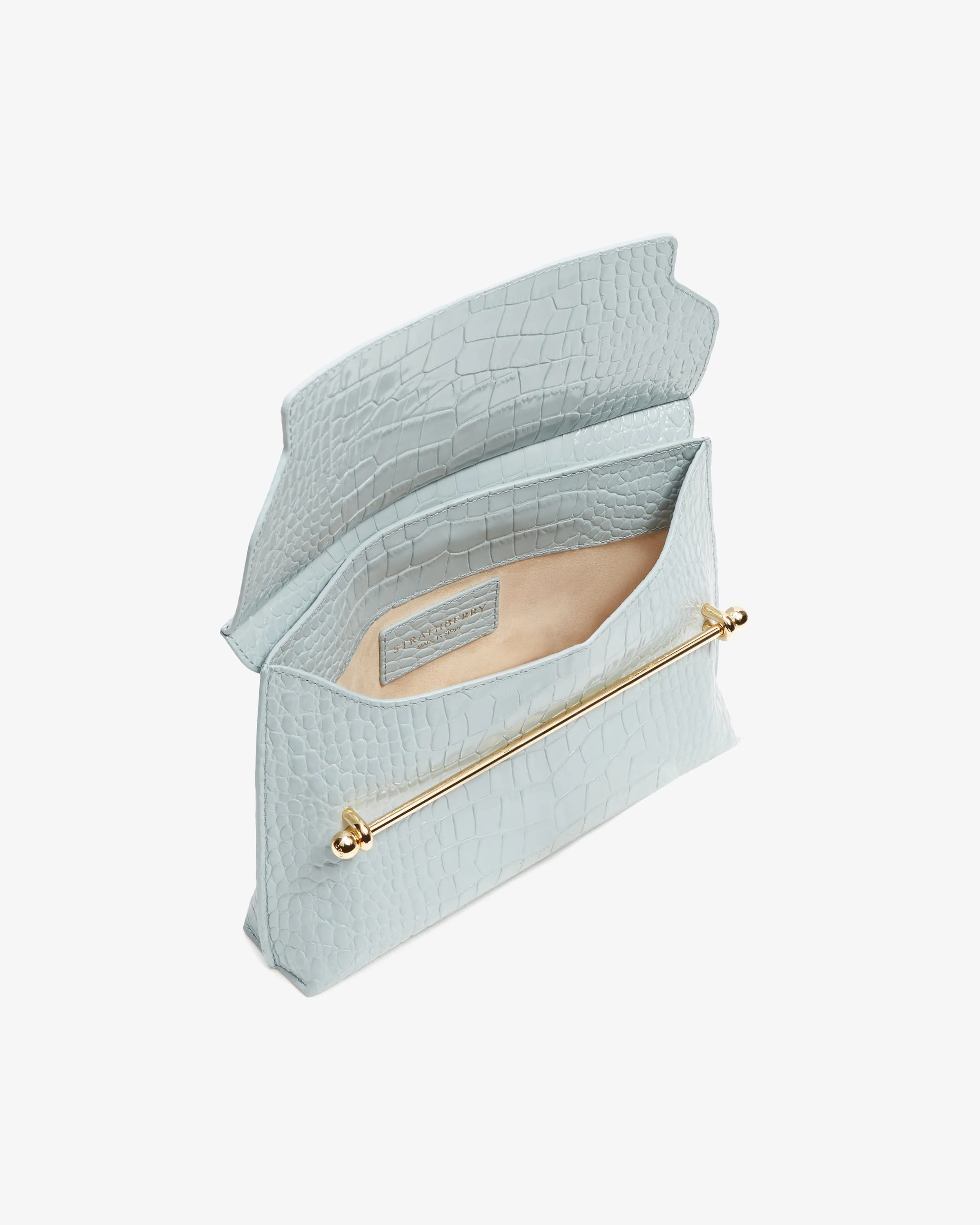 Stylist - Croc-Embossed Leather Duck Egg Blue