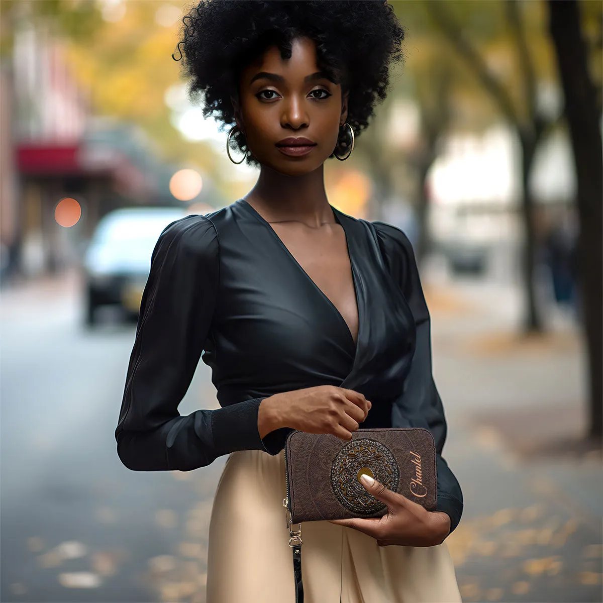 The Mysticism - Personalized Leather Clutch Purse STB25