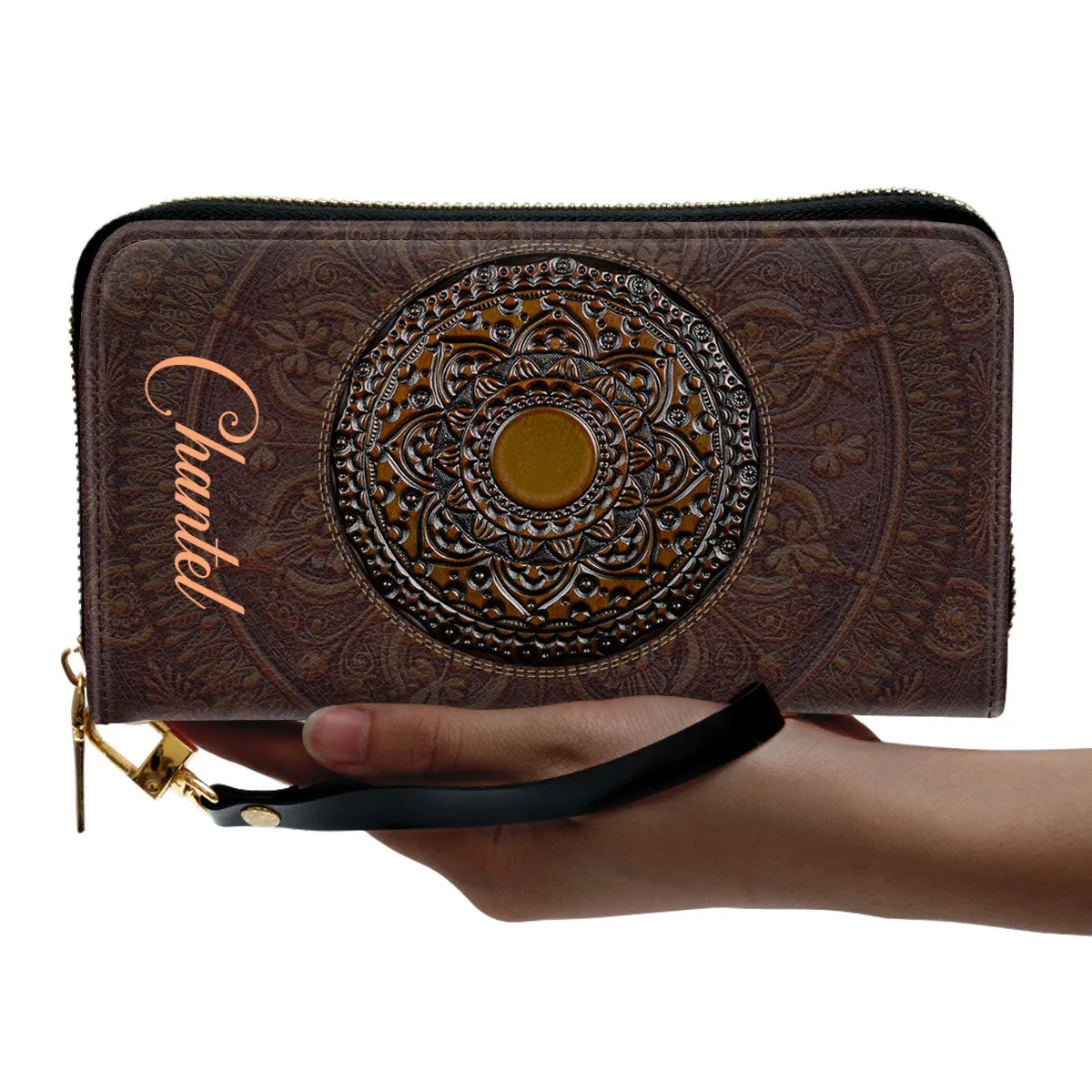 The Mysticism - Personalized Leather Clutch Purse STB25