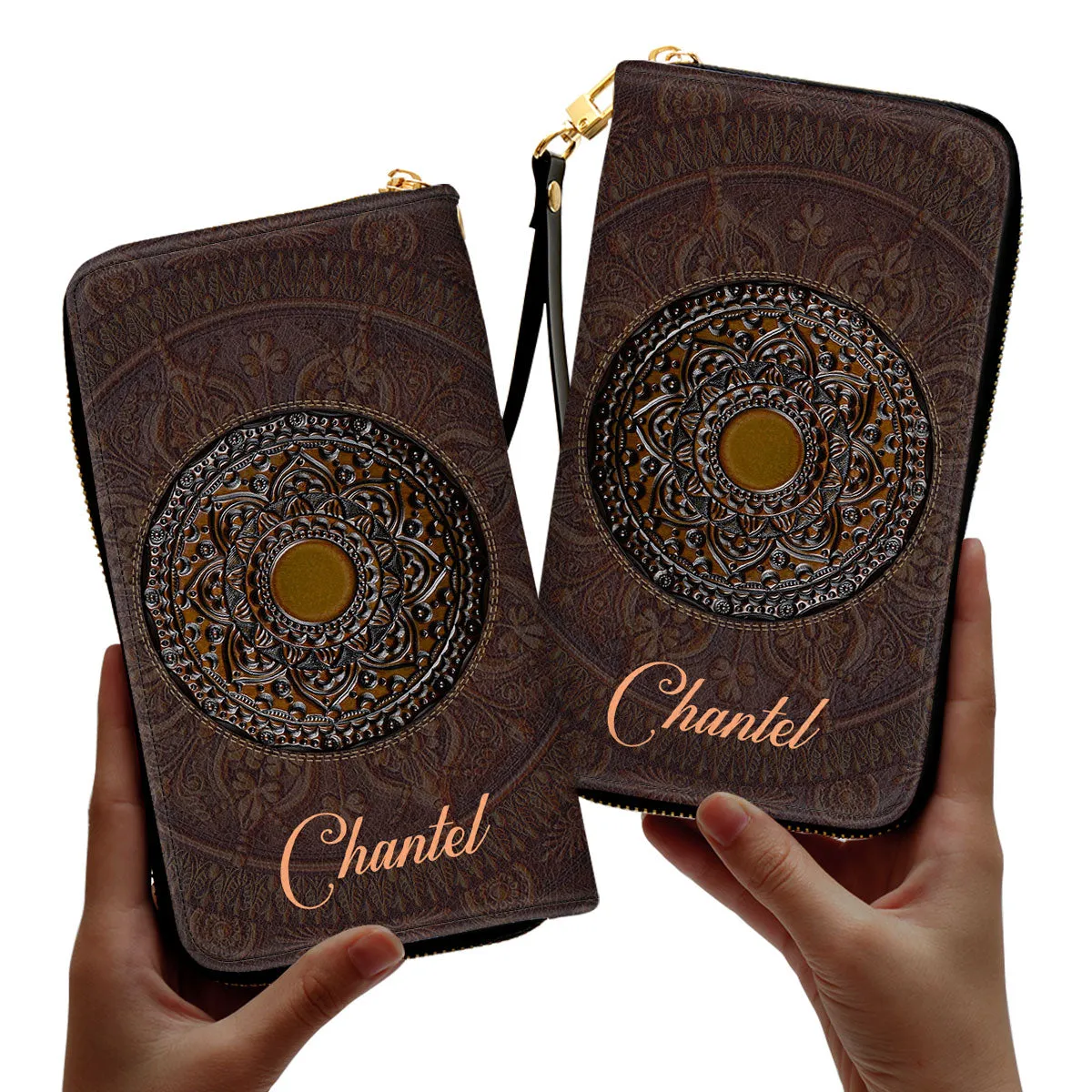 The Mysticism - Personalized Leather Clutch Purse STB25