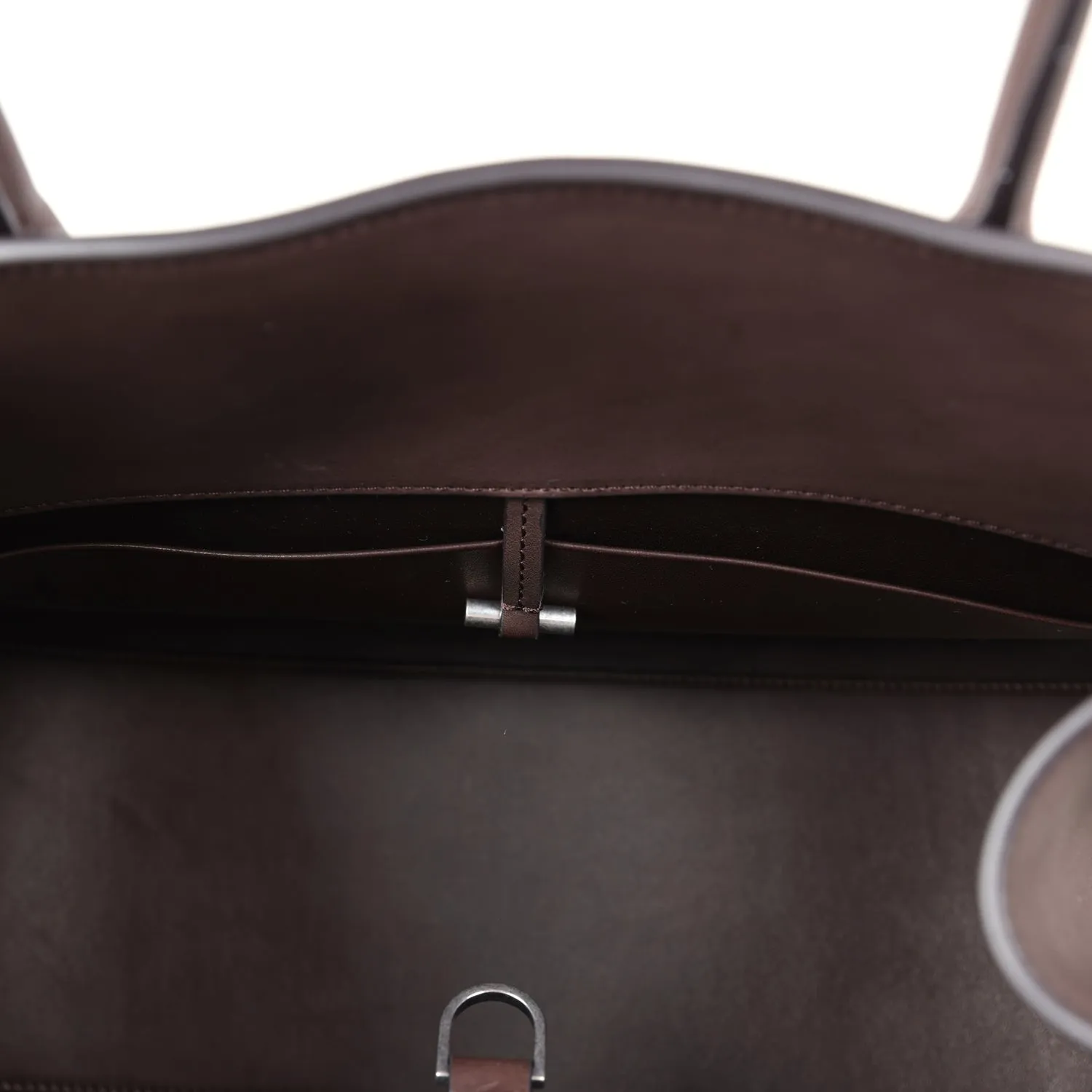 The Row Soft Margaux Shoulder 12 Bag Hippo Grey Saddle Leather Silver Hardware