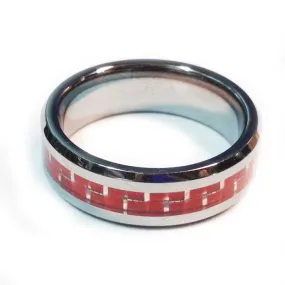Thin Red Line Firefighter Ring - Tungsten Carbide with Carbon Fiber Center