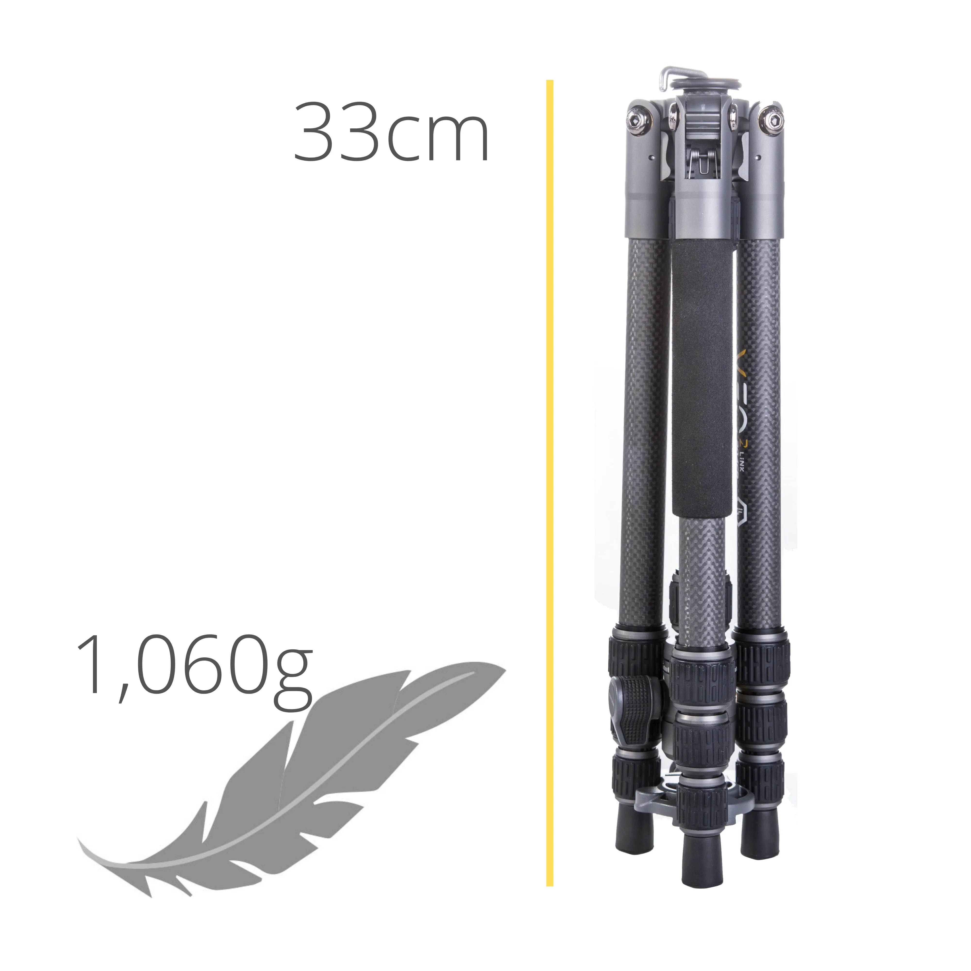 VEO 3GO 235CB Carbon Travel Tripod and VEO GO 34M Black Shoulder Bag