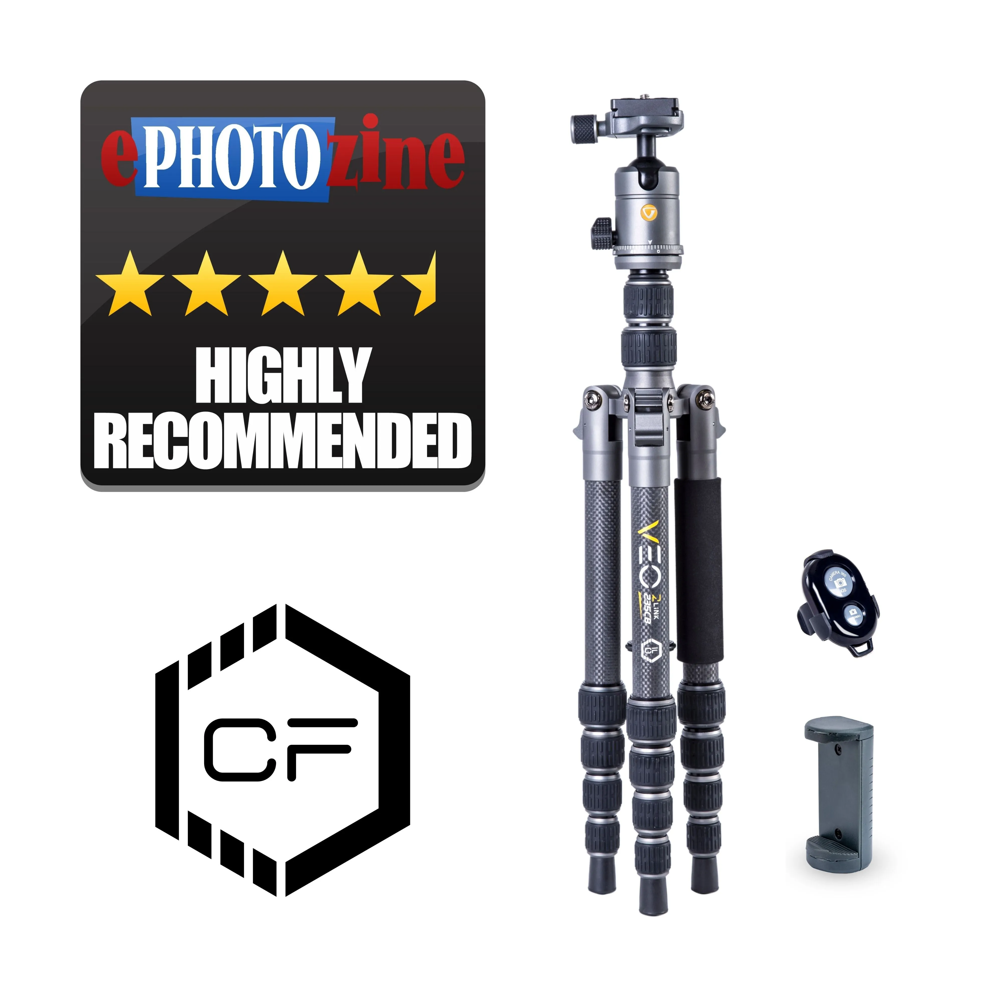 VEO 3GO 235CB Carbon Travel Tripod and VEO GO 34M Black Shoulder Bag
