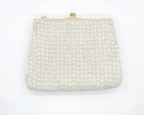 Vintage Cream Colored Richere Beaded Evening Clutch