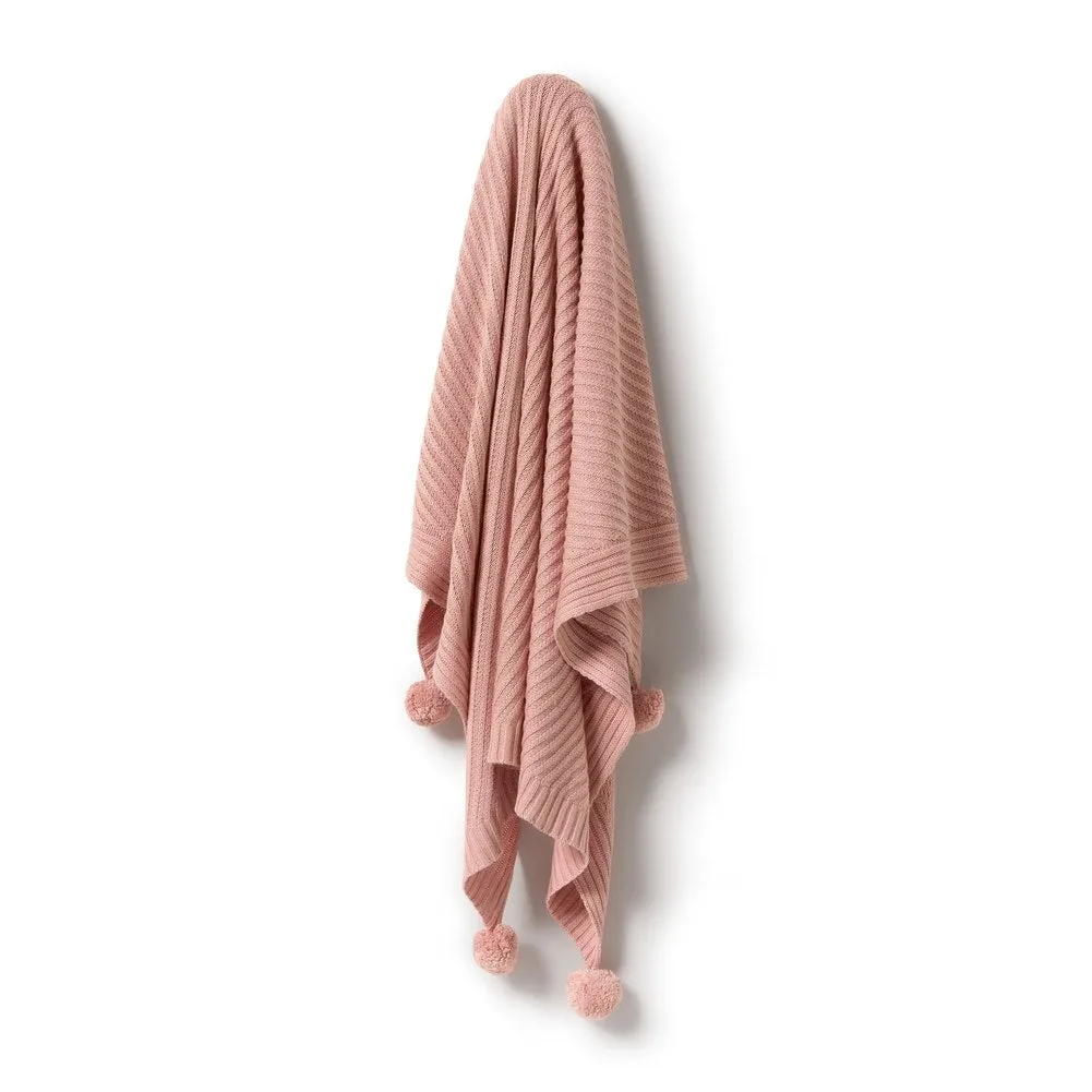 Wilson Frenchy Knitted Jacquard Blanket - Rose