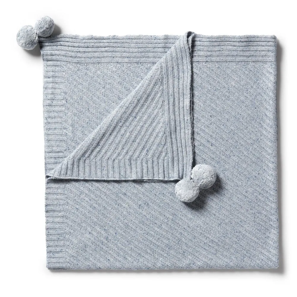 Wilson Frenchy Knitted Jacquard Blanket - Sky