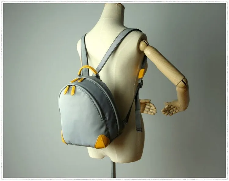 Womens Nylon Small Backpack Bag Dark Gray Best Mini Backpack Purse Nylon Rucksack for Ladies