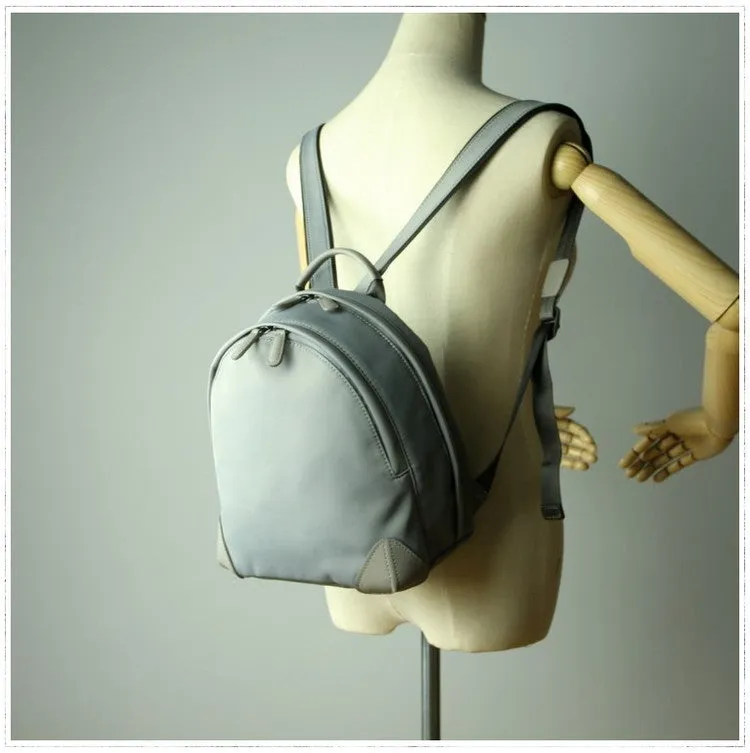 Womens Nylon Small Backpack Bag Dark Gray Best Mini Backpack Purse Nylon Rucksack for Ladies