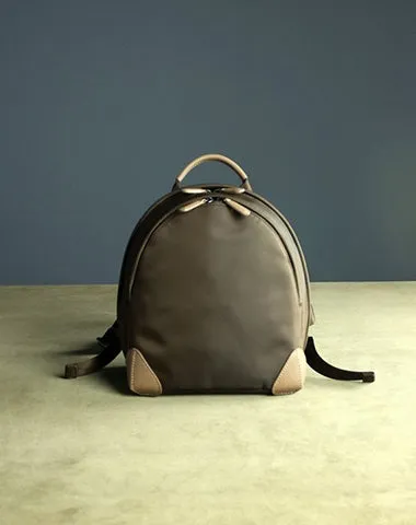 Womens Nylon Small Backpack Bag Dark Gray Best Mini Backpack Purse Nylon Rucksack for Ladies