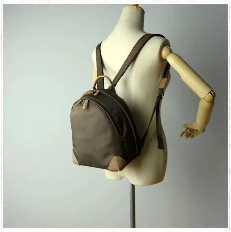 Womens Nylon Small Backpack Bag Dark Gray Best Mini Backpack Purse Nylon Rucksack for Ladies